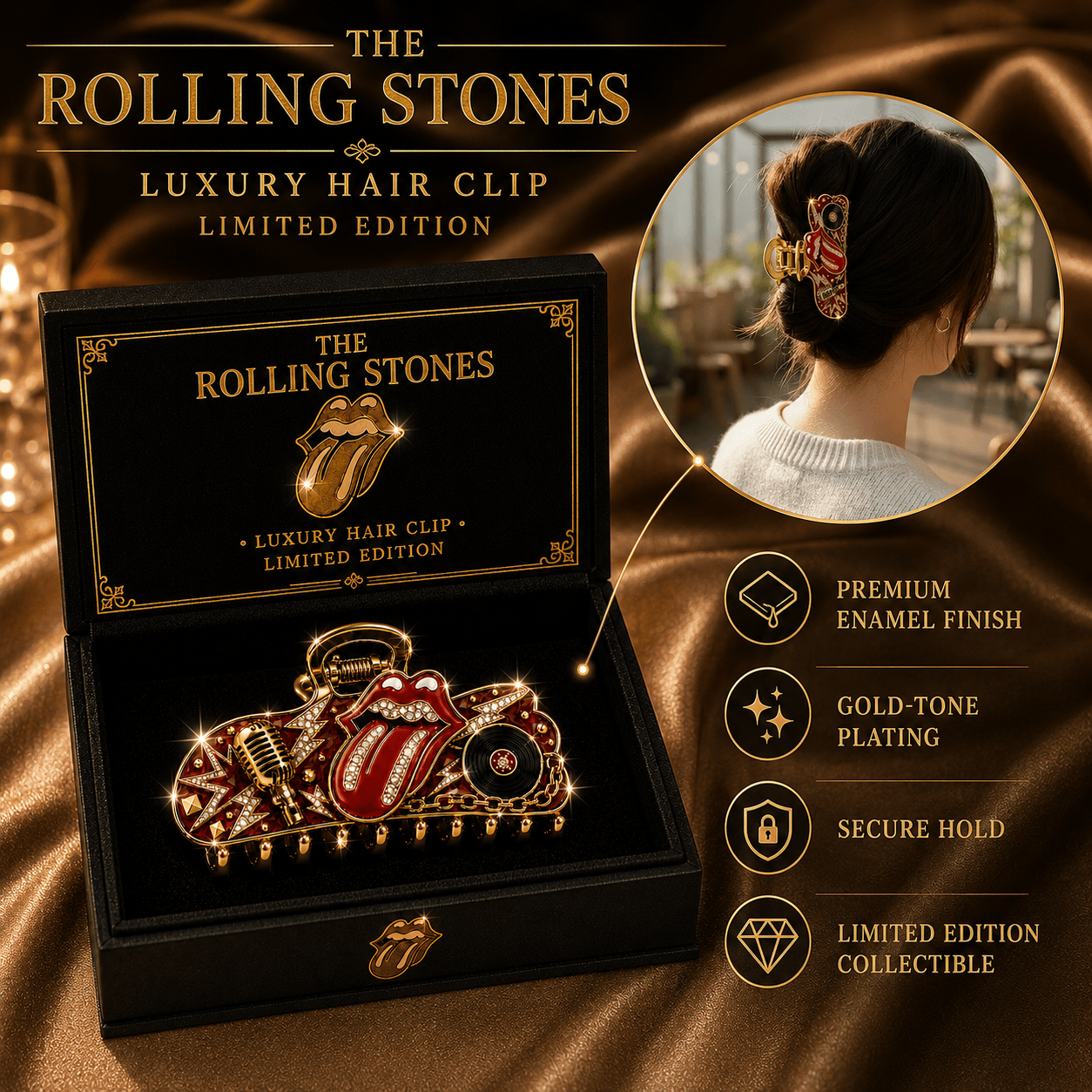 RLST Elegant Gold Hair Clip For Women TMH
