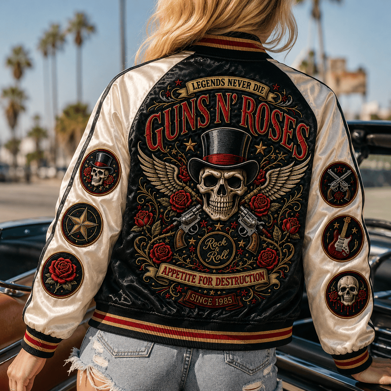 PREMIUM GNR SATIN BASEBALL JACKET NTNA