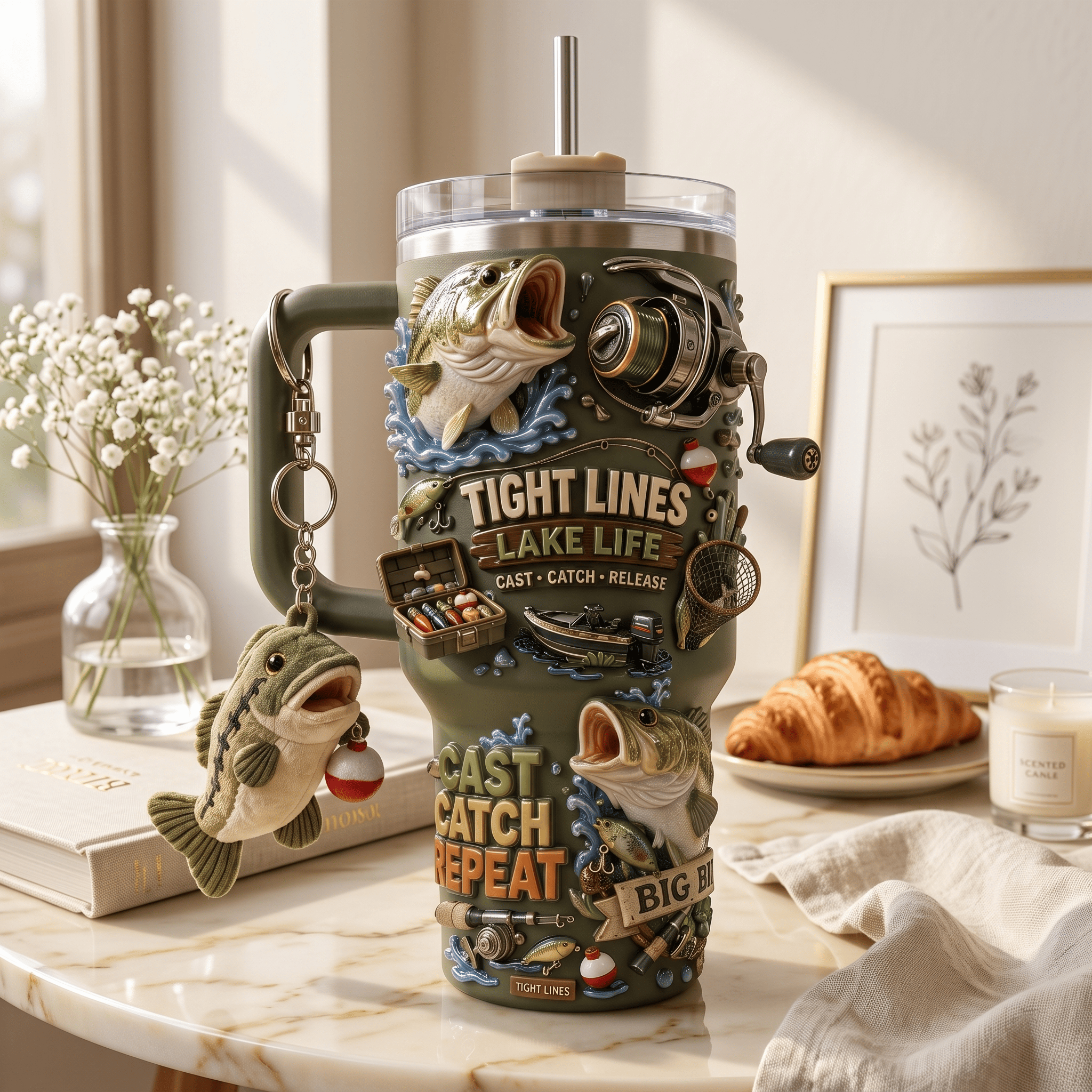 FISH 40oz Tumbler With Handle HTTT